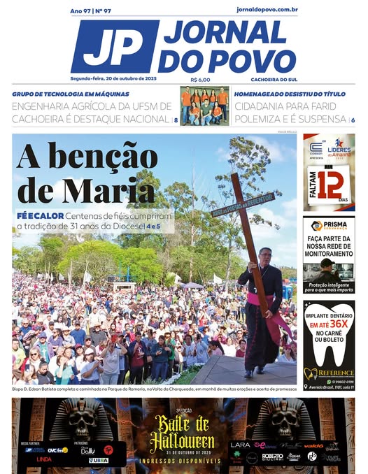 Capa do Jornal do povo de 20 de outubro de 2025